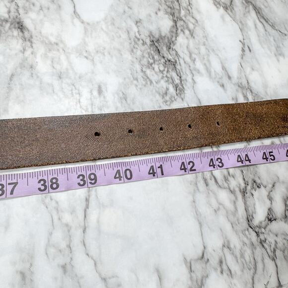 Lonesome Charlies Brown Basketweave Stamped Leather Belt Strap Mens 42 - Picture 9 of 11